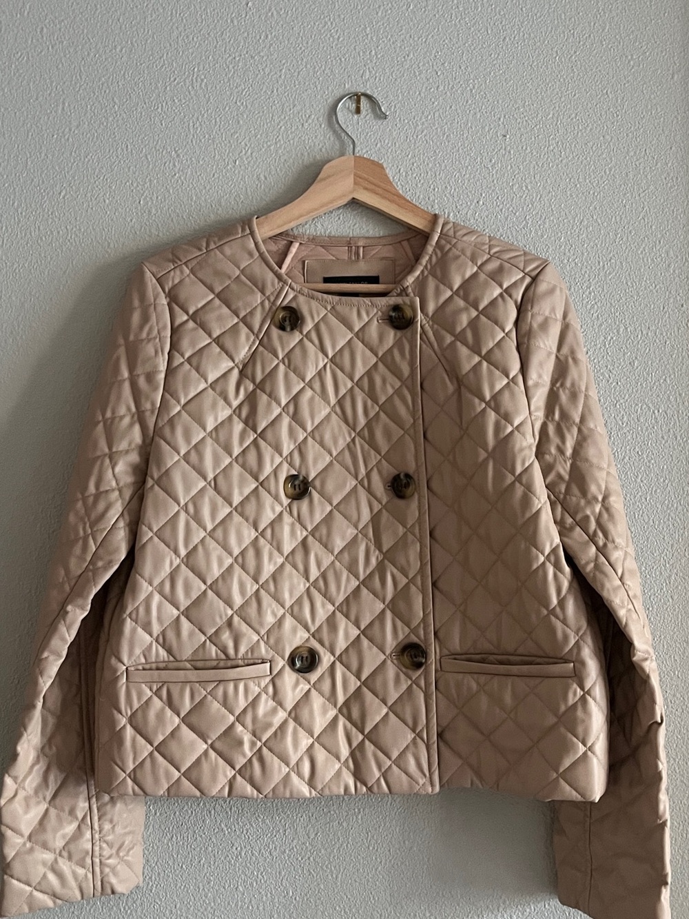 Ann Taylor Quilted Beige Puffer Jacket